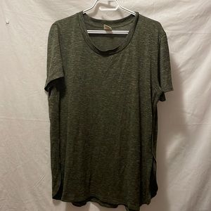 Green light shirt, slits on both sides